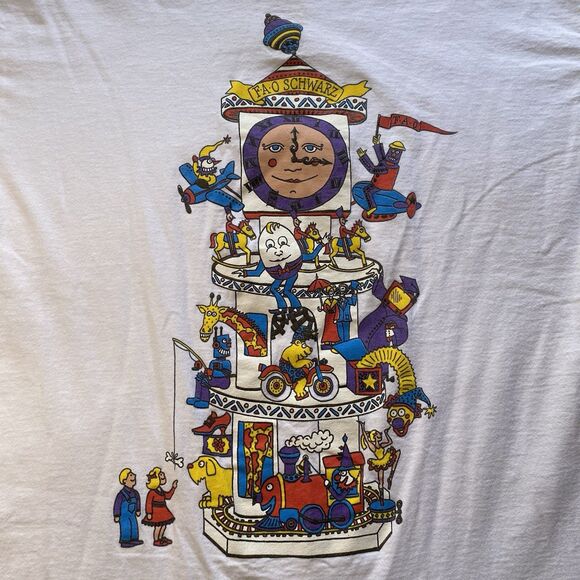 Vintage FAO Schwarz Fifth Avenue Graphic Tee Shirt. XL. Single Stitch. Cotton. - Picture 2 of 15